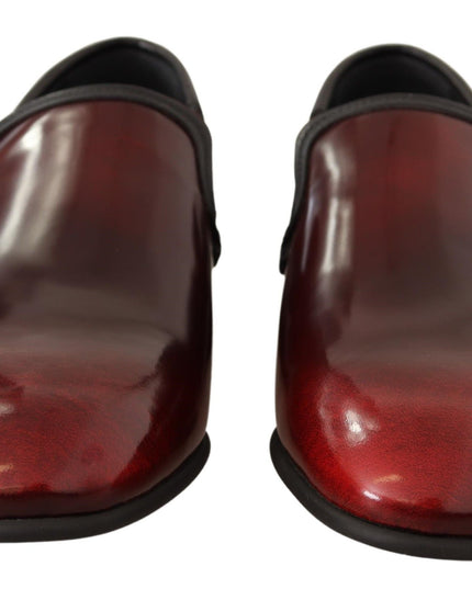 Dolce & Gabbana Bordeaux Patent Leather Dress Loafers Shoes