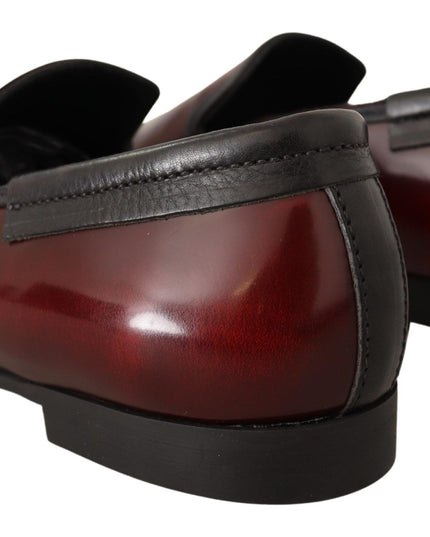Dolce & Gabbana Bordeaux Patent Leather Dress Loafers Shoes