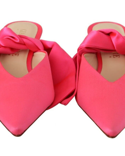 GIA COUTURE Pink Leather Lace Up Kitten Heels Pumps Shoes