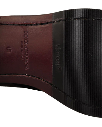 Dolce & Gabbana Black Velvet Exotic Leather Shoes