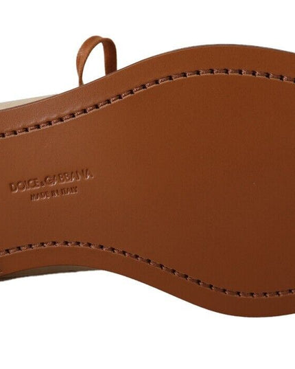 Dolce & Gabbana White Eel Leather Lace Up Formal Flats Shoes