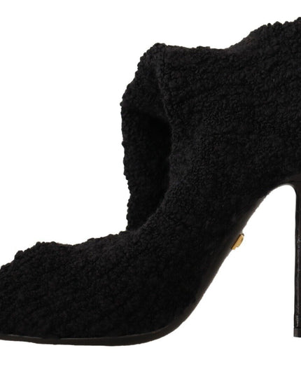 Dolce & Gabbana Black Stretch Socks Knee High Booties Shoes