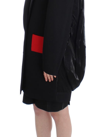 KAALE SUKTAE Black Coat Trench Long Draped Jacket Blazer