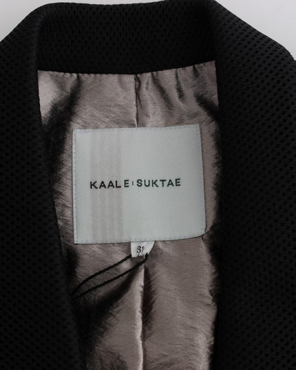 KAALE SUKTAE Black Coat Trench Long Draped Jacket Blazer