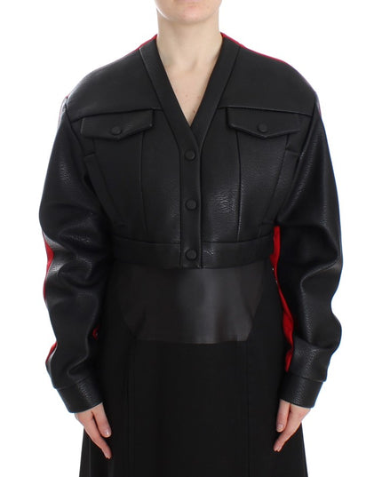KAALE SUKTAE Black Short Croped Coat Bomber Jacket