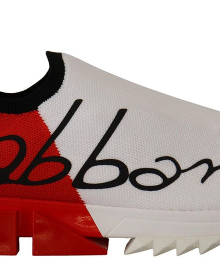 Dolce & Gabbana White Red Sorrento Sandals Sneakers