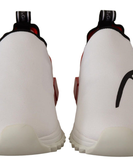 Dolce & Gabbana White Red Sorrento Sandals Sneakers