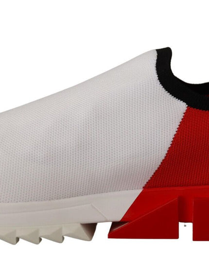 Dolce & Gabbana White Red Sorrento Sandals Sneakers