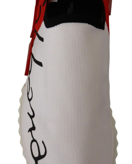 Dolce & Gabbana White Red Sorrento Sandals Sneakers