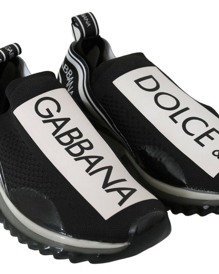 Dolce & Gabbana Black White SORRENTO Sport Stretch Sneakers