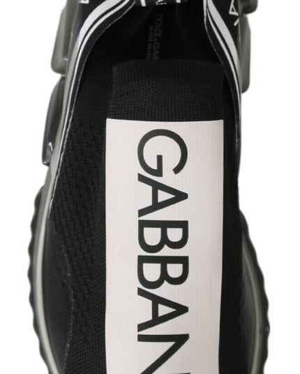 Dolce & Gabbana Black White SORRENTO Sport Stretch Sneakers
