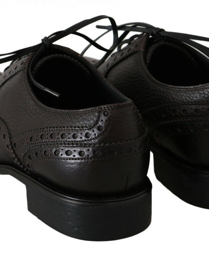 Dolce & Gabbana Brown Leather Wingtip Derby Formal Shoes