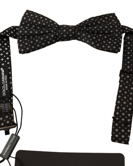 Dolce & Gabbana Black 100% Silk Adjustable Neck Papillon Tie