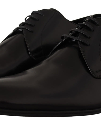 Dolce & Gabbana Black Leather Lace Up Formal Derby Shoes