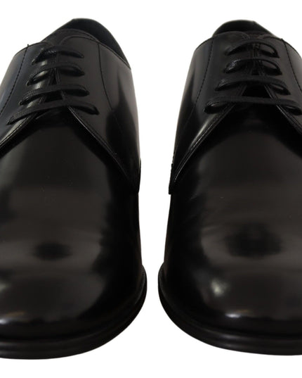 Dolce & Gabbana Black Leather Lace Up Formal Derby Shoes