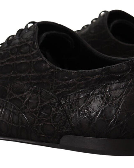 Dolce & Gabbana Black Caiman Leather Mens Oxford Shoes