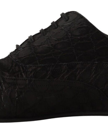 Dolce & Gabbana Black Caiman Leather Mens Oxford Shoes