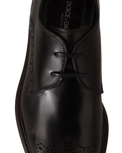 Dolce & Gabbana Black Leather Dress Formal Derby Shoes