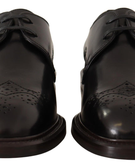 Dolce & Gabbana Black Leather Dress Formal Derby Shoes