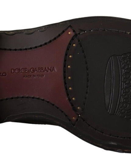 Dolce & Gabbana Black Leather Oxford Wingtip Formal Derby Shoes