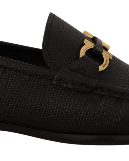 Salvatore Ferragamo Elegant Black Calf Leather Loafers