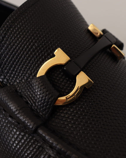 Salvatore Ferragamo Elegant Black Calf Leather Loafers