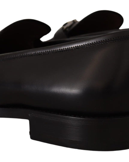 Salvatore Ferragamo Suave Black Leather Gancio Bit Loafers