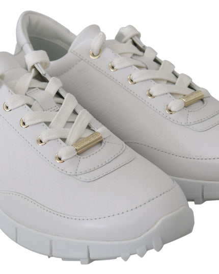 Jimmy Choo Elegant White Leather Sneakers