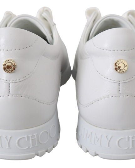 Jimmy Choo Elegant White Leather Sneakers