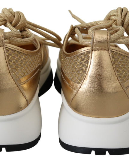 Jimmy Choo Golden Glamour Mesh Leather Sneakers