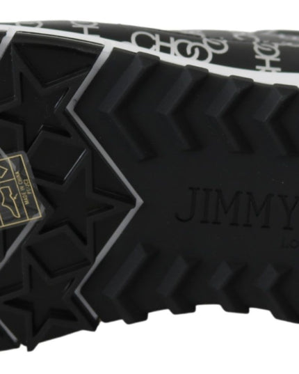 Jimmy Choo Elegant Black & Silver Leather Sneakers