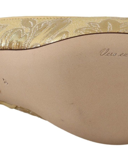 Dolce & Gabbana Gold Crystal Slingbacks Pumps Heels Shoes