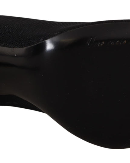 Dolce & Gabbana Black Tulle Stretch Boots Pumps Shoes