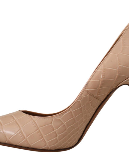 Dolce & Gabbana Beige Leather Bellucci Heels Pumps Shoes