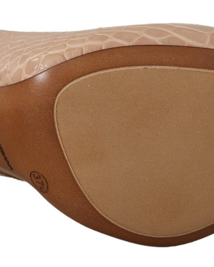 Dolce & Gabbana Beige Leather Bellucci Heels Pumps Shoes