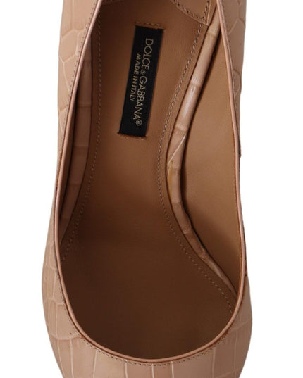 Dolce & Gabbana Beige Leather Bellucci Heels Pumps Shoes