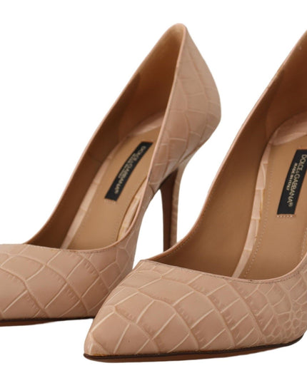 Dolce & Gabbana Beige Leather Bellucci Heels Pumps Shoes