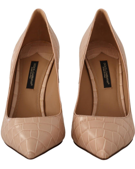 Dolce & Gabbana Beige Leather Bellucci Heels Pumps Shoes
