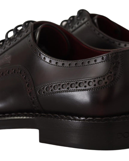 Dolce & Gabbana Purple Leather Oxford Wingtip Formal Shoes