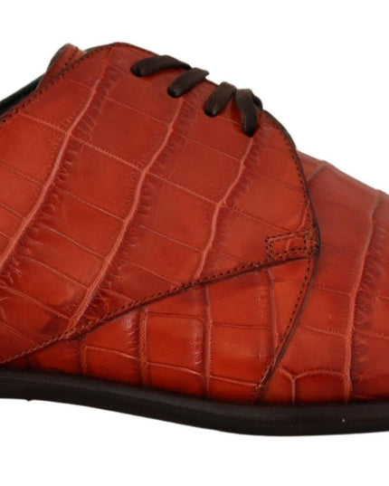 Dolce & Gabbana Orange Exotic Leather Dress Derby Shoes