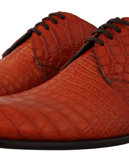 Dolce & Gabbana Orange Exotic Leather Dress Derby Shoes