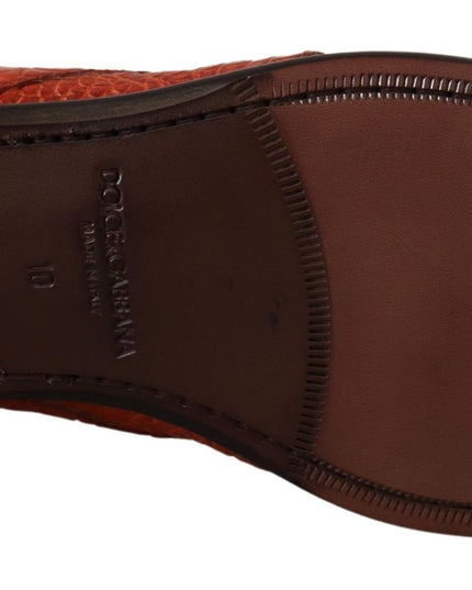 Dolce & Gabbana Orange Exotic Leather Dress Derby Shoes