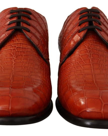 Dolce & Gabbana Orange Exotic Leather Dress Derby Shoes