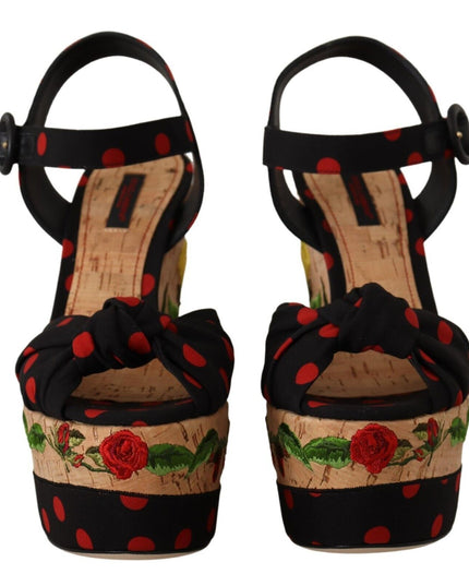 Dolce & Gabbana Multicolor Platform Wedges Sandals Charmeuse Shoes