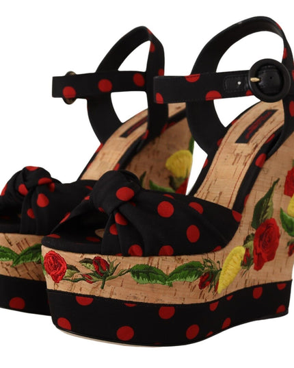 Dolce & Gabbana Multicolor Platform Wedges Sandals Charmeuse Shoes