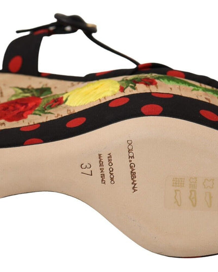 Dolce & Gabbana Multicolor Platform Wedges Sandals Charmeuse Shoes