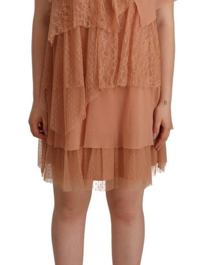 Liu Jo Pink Lace Sleeveless Mini Shift Layered Dress