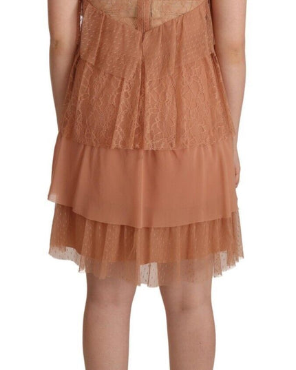 Liu Jo Pink Lace Sleeveless Mini Shift Layered Dress