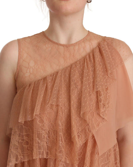 Liu Jo Pink Lace Sleeveless Mini Shift Layered Dress