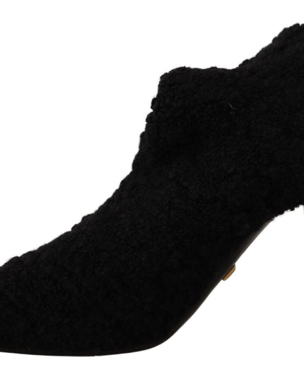 Dolce & Gabbana Black Stiletto Heels Mid Calf Women Boots
